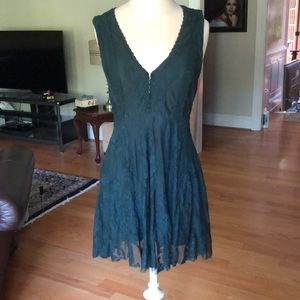 Free people forest green mini dress